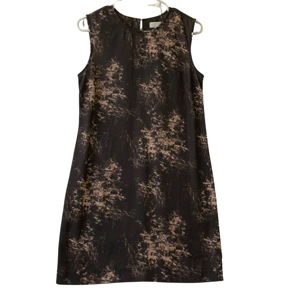 14th and Union Black and Tan Sleeveless Midi Dress